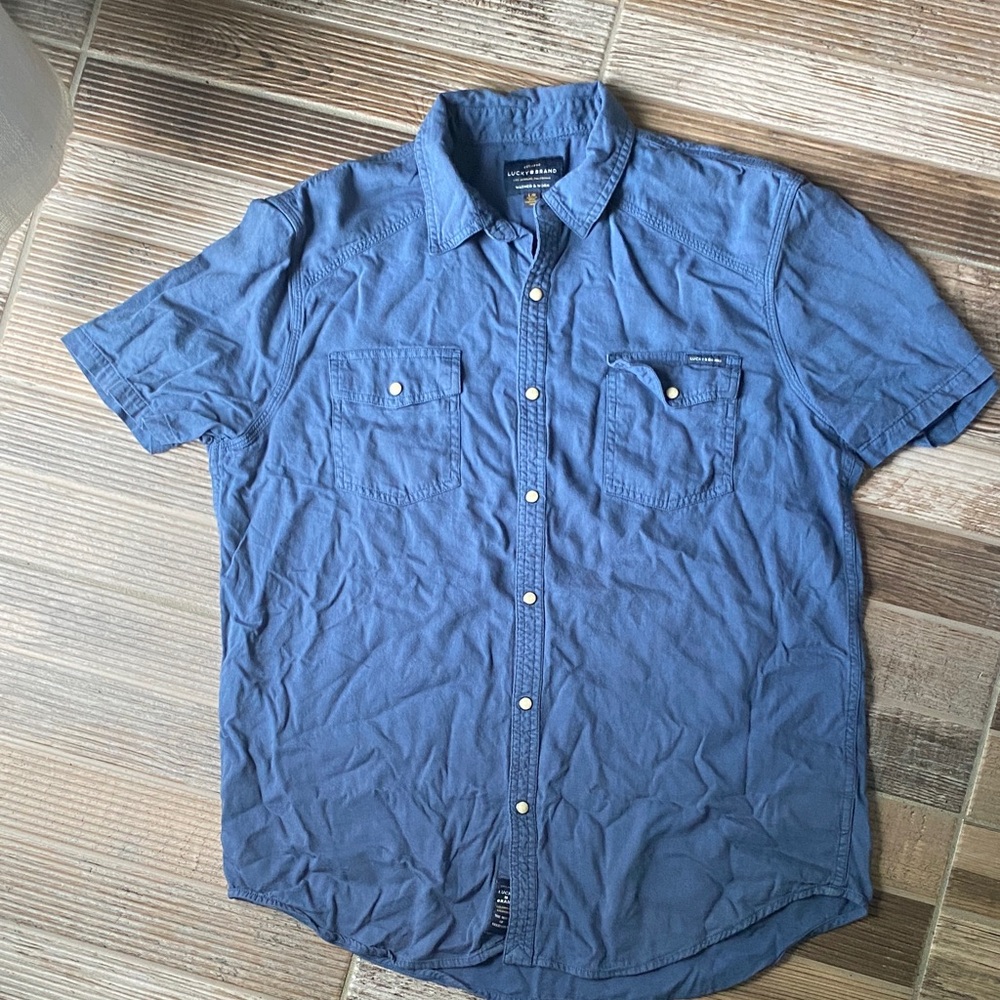 Lucky Brand Casual Blue Button-Down Shirt